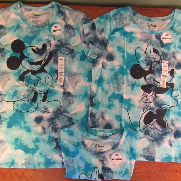 3 Brand New Disney Mickey Mouse & Minnie Mouse Tie -Dye T-Shirts! Kohls - Picture 1 of 9